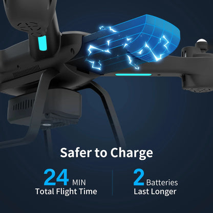 JY03 HD Camera Drone | FPV RC Quadcopter with Optical Flow Positioning & LED Lights (Black)