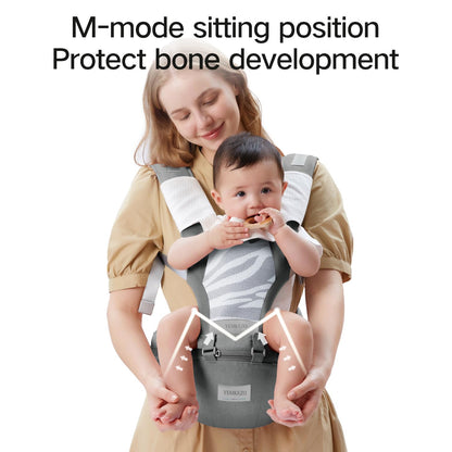 4-in-1 Ergonomic Baby Carrier with Hip Seat | Convertible Infant Carrier (Grey)