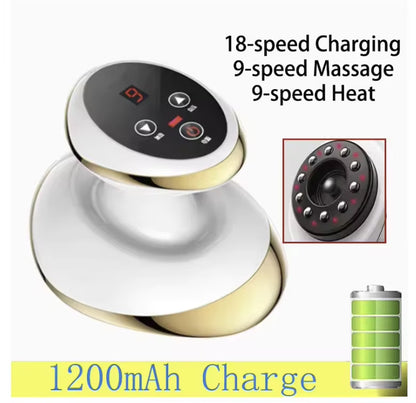 Home Electric Guasha Scraping Massage Cupping Body Massager Vacuum Cans Suction Cup Heating Fat Burner Anti-Cellulite Massager