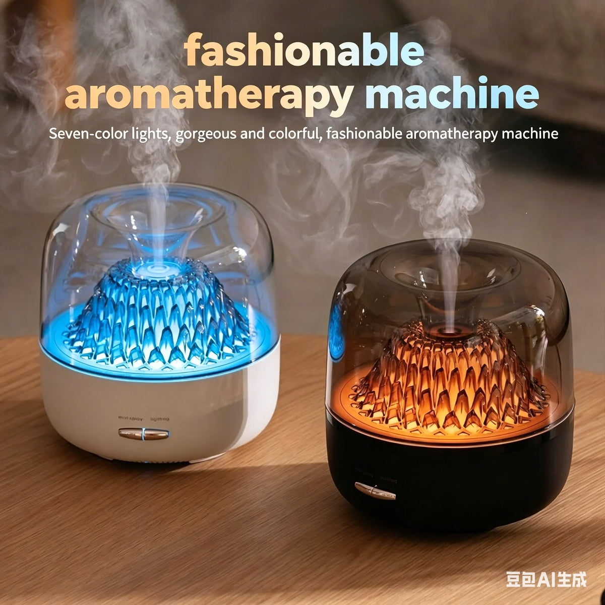Ultrasonic Aroma Diffuser with 7-Color LED Ambient Lighting – Essential Oil Humidifier for Home, Office & Relaxation