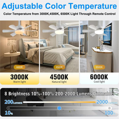 2-Pack Socket Fan Light (18-Inch) | Screw-in LED Ceiling Fan with Remote & Dimmable Light