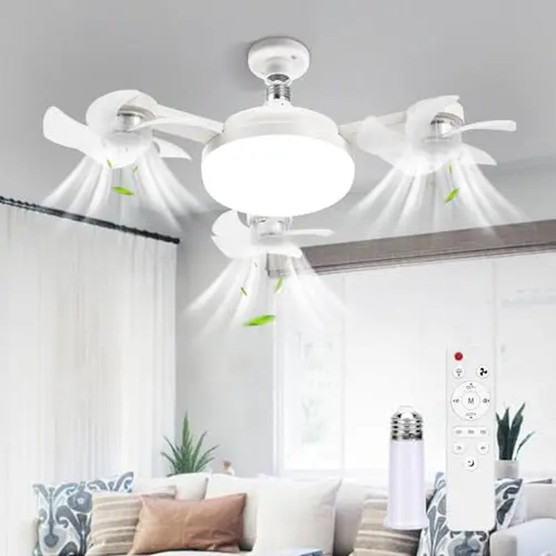 E27 Drone-Design 2-in-1 Ceiling Fan Light (60W) | Screw-in LED Fan Lamp with Remote Control