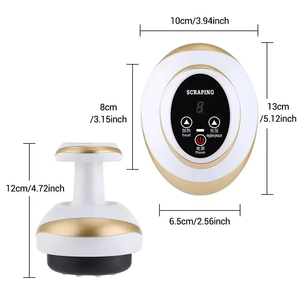 Home Electric Guasha Scraping Massage Cupping Body Massager Vacuum Cans Suction Cup Heating Fat Burner Anti-Cellulite Massager