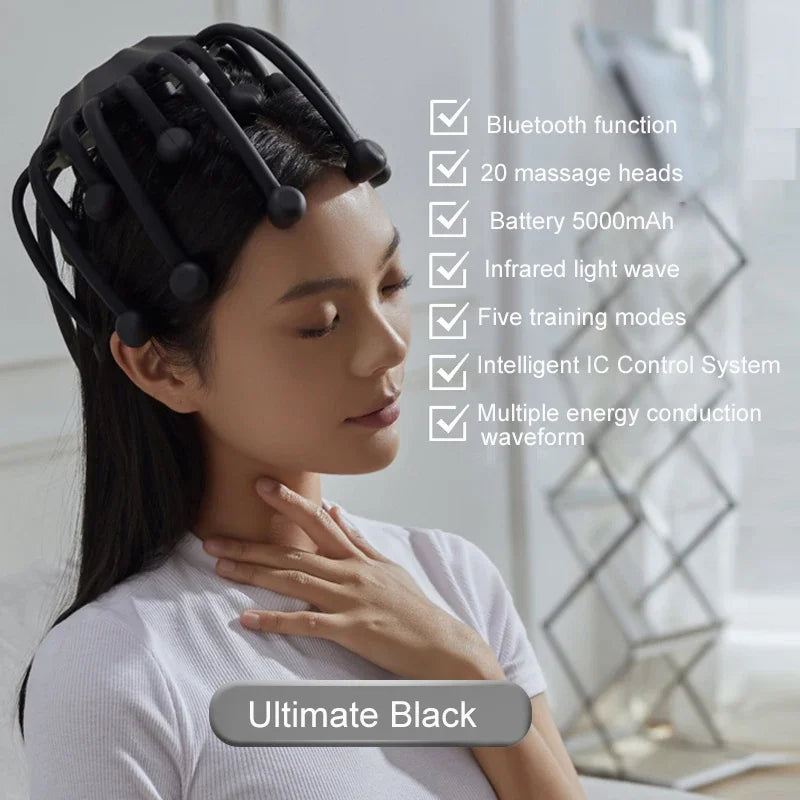 Octopus Electric Scalp Massager – Bluetooth Music & Vibration Therapy for Stress Relief & Sleep