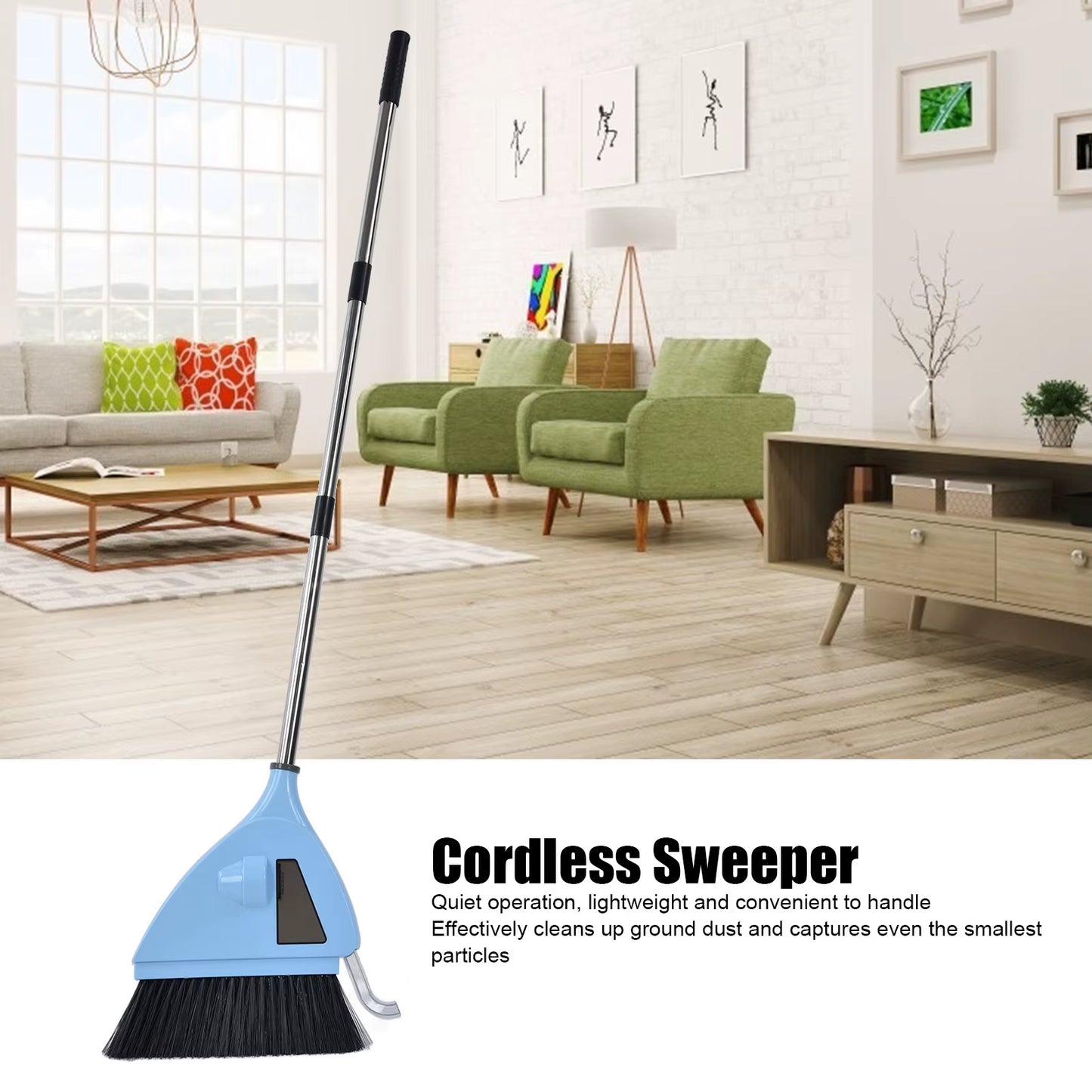 2 in 1 Vacuum Sweeper USB Charging Cordless Vacuum Broom Cleaner for Household Bedroom USB Vacuum Sweeper 2 in 1 Vacuum Broom