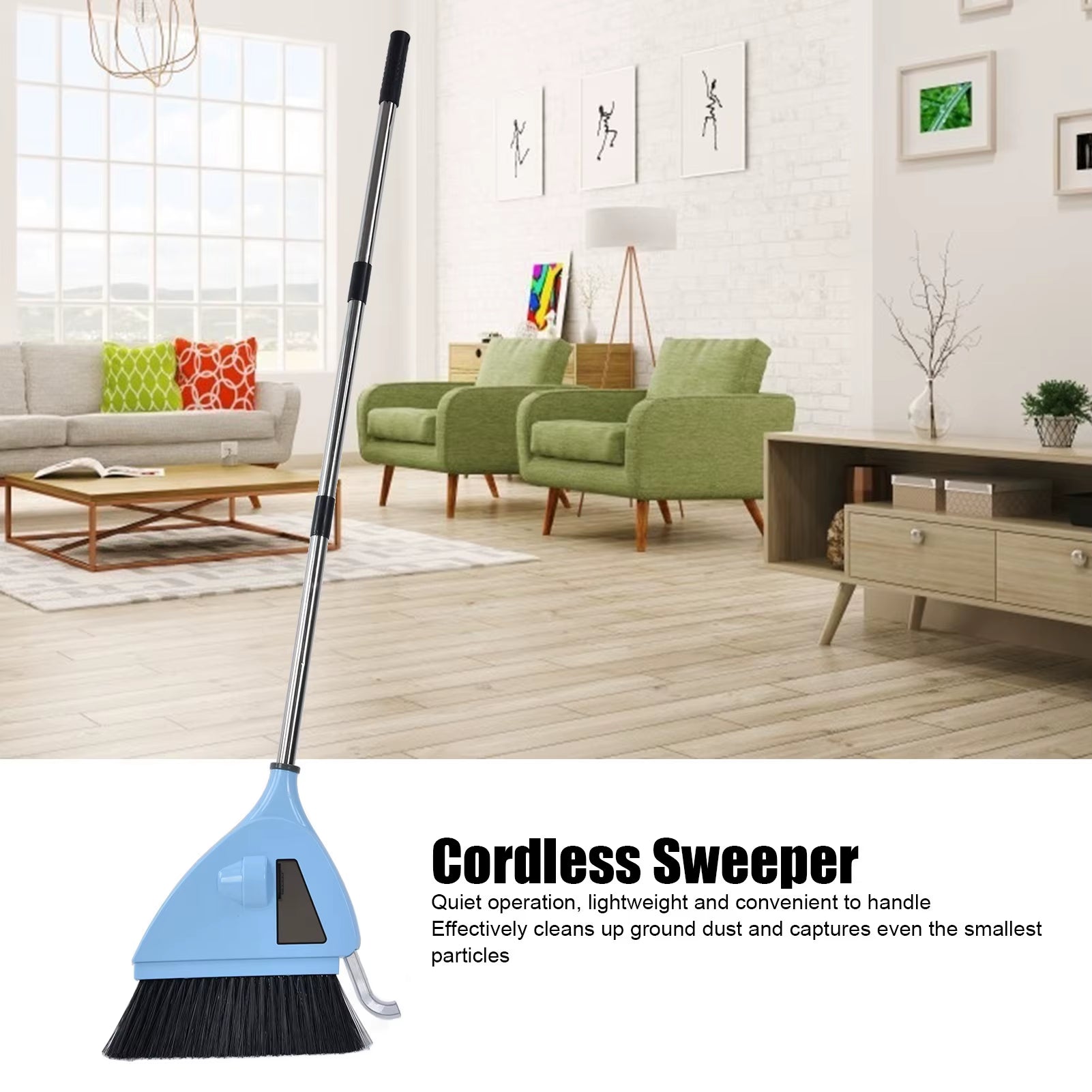 2 in 1 Vacuum Sweeper USB Charging Cordless Vacuum Broom Cleaner for Household Bedroom USB Vacuum Sweeper 2 in 1 Vacuum Broom