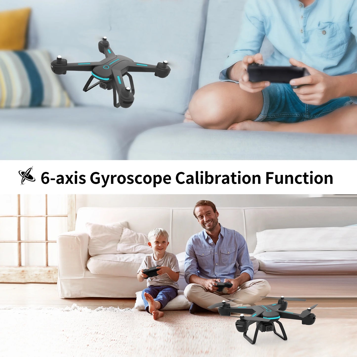 JY03 HD Camera Drone | FPV RC Quadcopter with Optical Flow Positioning & LED Lights (Black)