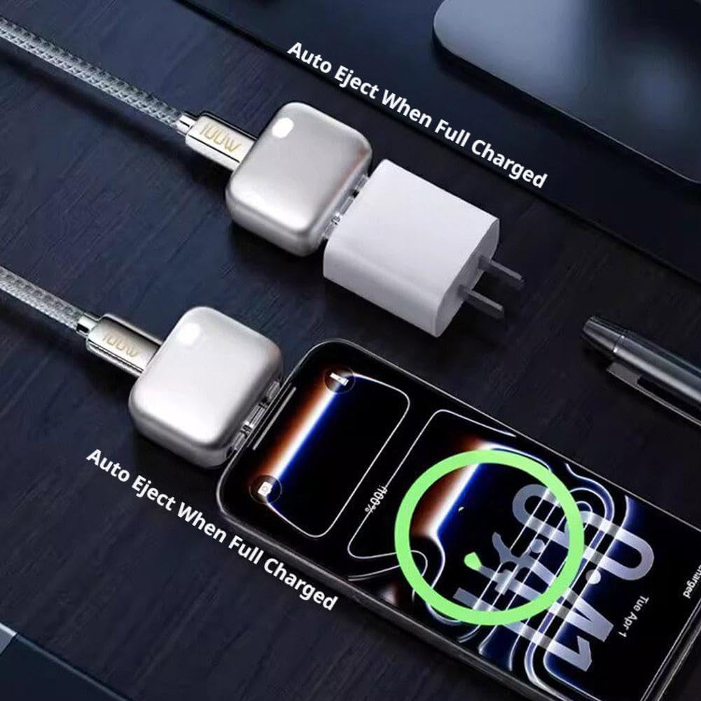 Stop Charge Smart Charger, 2026 New Auto Disconnect Charging Cable Protector, Fast 140W Charger, LED Digital Display, Overcharge Protection Adapter for Phone Laptop Tablet USB Charging Cable