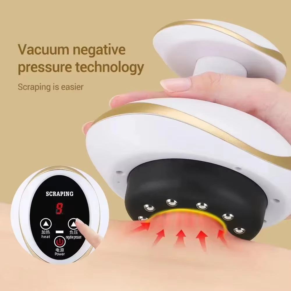 Home Electric Guasha Scraping Massage Cupping Body Massager Vacuum Cans Suction Cup Heating Fat Burner Anti-Cellulite Massager