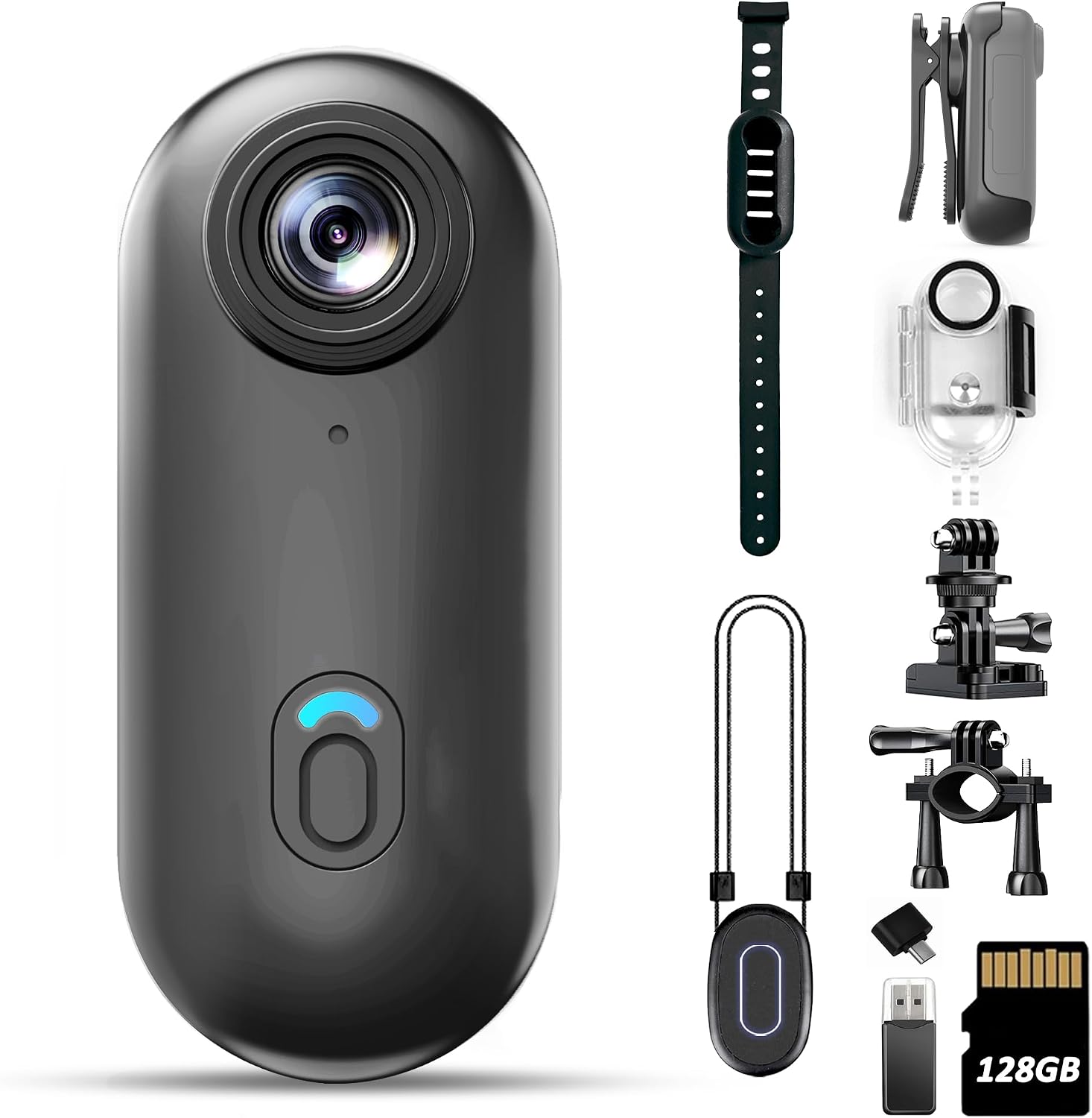 4K 128GB Mini Body Camera | Thumb-Sized Magnetic Action Cam with Video & Audio Recording