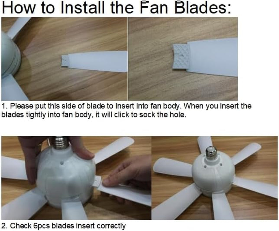 2-Pack Socket Fan Light (18-Inch) | Screw-in LED Ceiling Fan with Remote & Dimmable Light