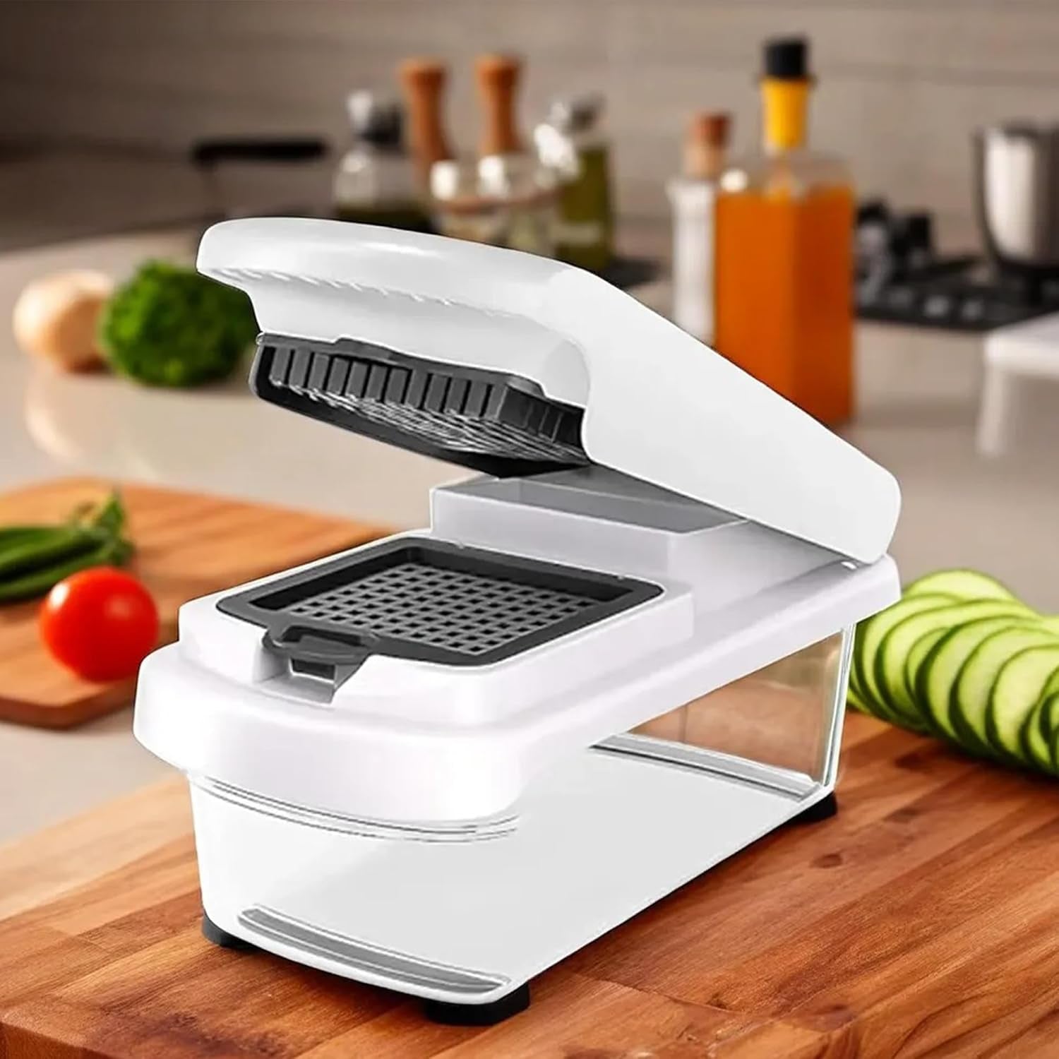 15-in-1 Vegetable Chopper & Mandoline Slicer Set with Container | Multifunctional Kitchen Cutter, Dicer & Spiralizer
