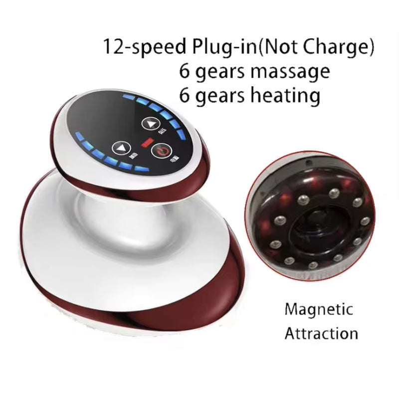 Home Electric Guasha Scraping Massage Cupping Body Massager Vacuum Cans Suction Cup Heating Fat Burner Anti-Cellulite Massager