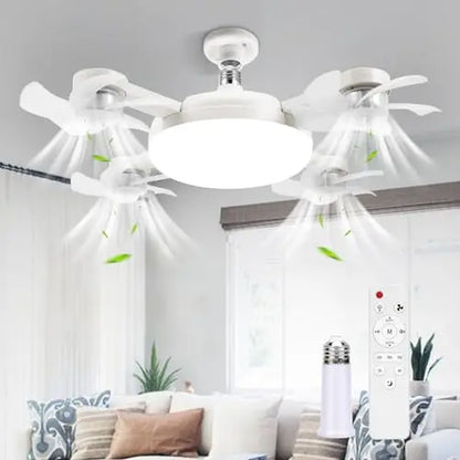 E27 Drone-Design 2-in-1 Ceiling Fan Light (60W) | Screw-in LED Fan Lamp with Remote Control