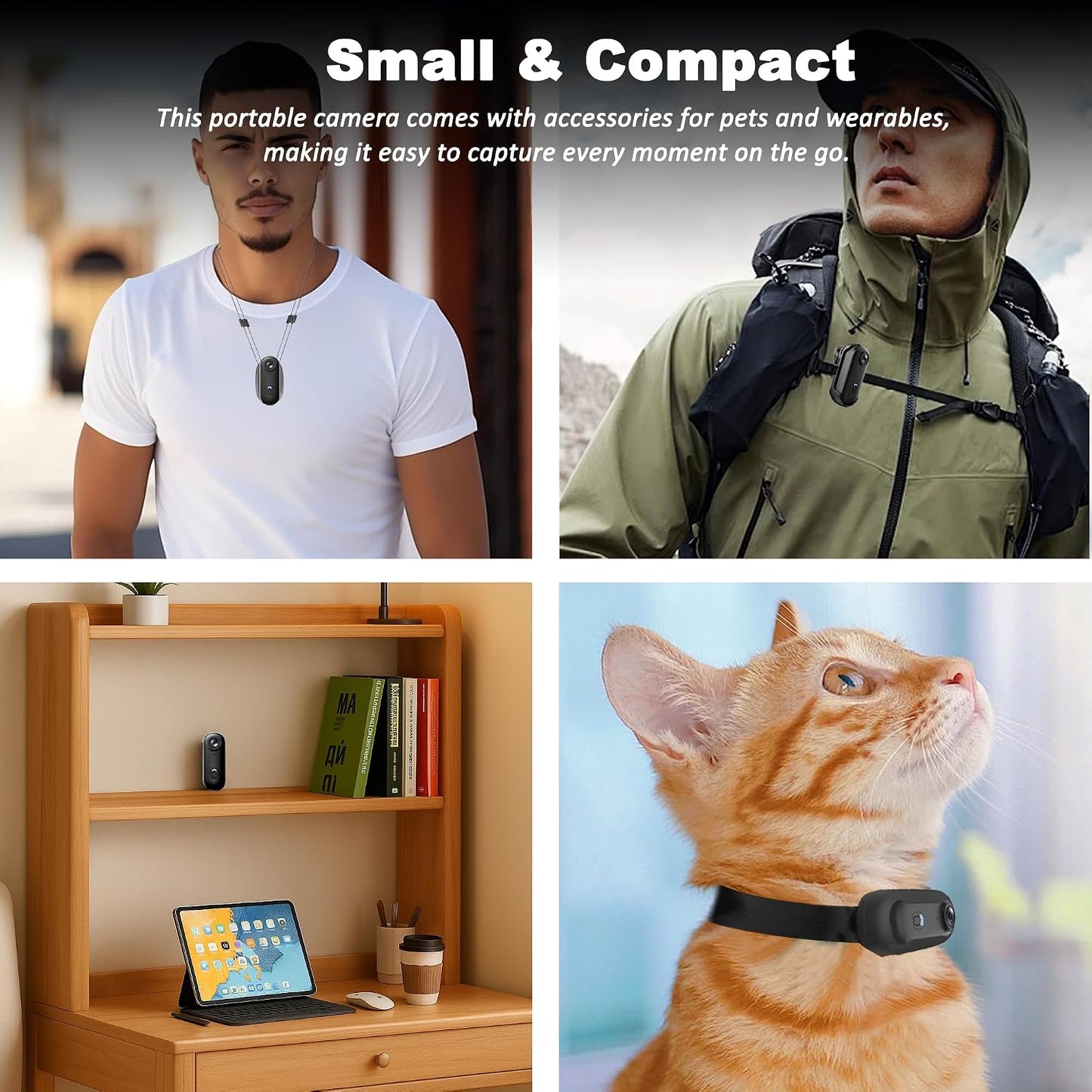 4K 128GB Mini Body Camera | Thumb-Sized Magnetic Action Cam with Video & Audio Recording