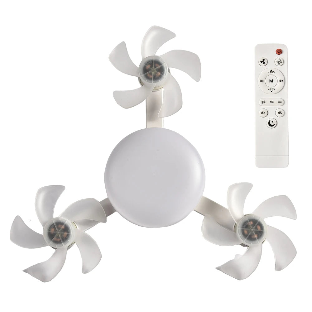 E27 Drone-Design 2-in-1 Ceiling Fan Light (60W) | Screw-in LED Fan Lamp with Remote Control