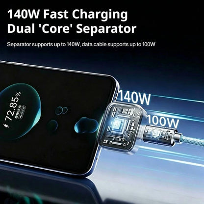 Stop Charge Smart Charger, 2026 New Auto Disconnect Charging Cable Protector, Fast 140W Charger, LED Digital Display, Overcharge Protection Adapter for Phone Laptop Tablet USB Charging Cable