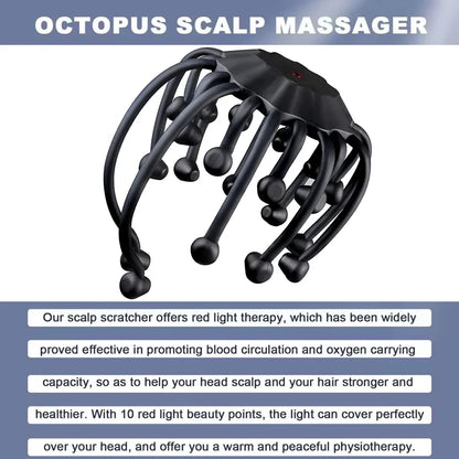 Octopus Electric Scalp Massager – Bluetooth Music & Vibration Therapy for Stress Relief & Sleep