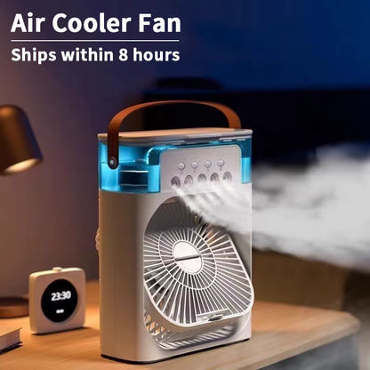 3-in-1 Portable Mini Air Cooler Fan – Personal Air Conditioner, Humidifier & LED Night Light for Home and Office