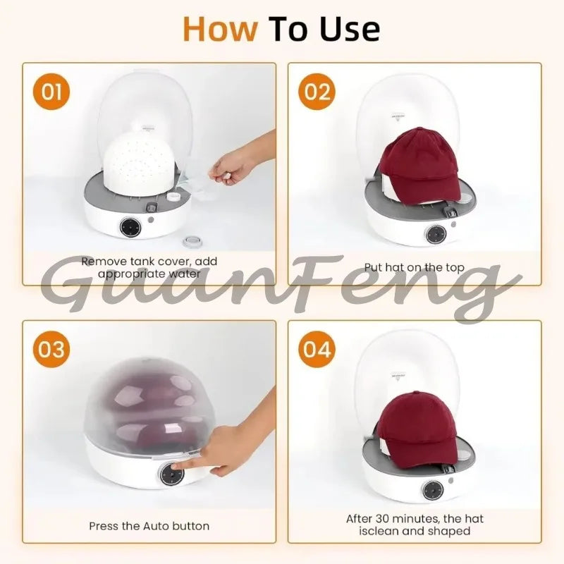 Automatic Hat Cleaner Care Machine Steam Cleaning & Ironing & Drying Bucket Baseball Restore Malformed Caps