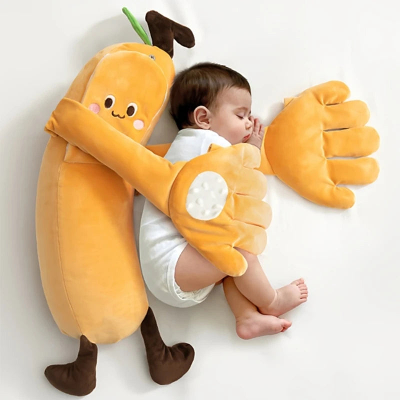Baby Patter Soothing Pillow | Cartoon Banana Anti-Startle Sleep Aid & Gentle Patting Doll