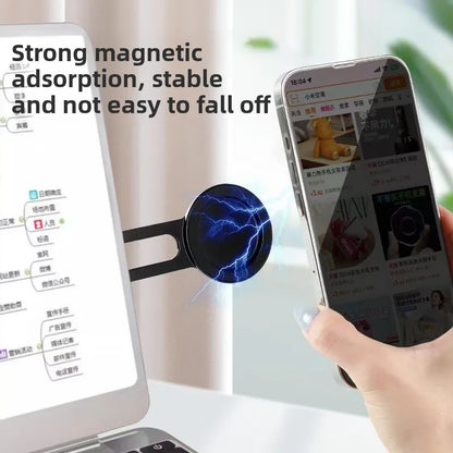 Magnetic Laptop Phone Holder – Foldable Side Mount Phone Stand for Laptops, Monitors & Tablets | Compatible with iPhone, Samsung, Xiaomi & More