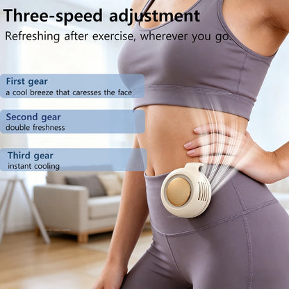 Portable Silent Mini Bladeless Fan Clip on Small Fan Clip on for Shirt Waist Adjustable 3-Speed Suspended Whirlwind Fans