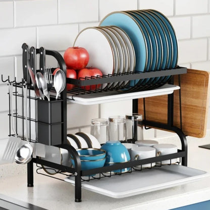 Large Stainless Steel Dish Drying Rack with Detachable Tray | Rust-Resistant & Easy to Clean