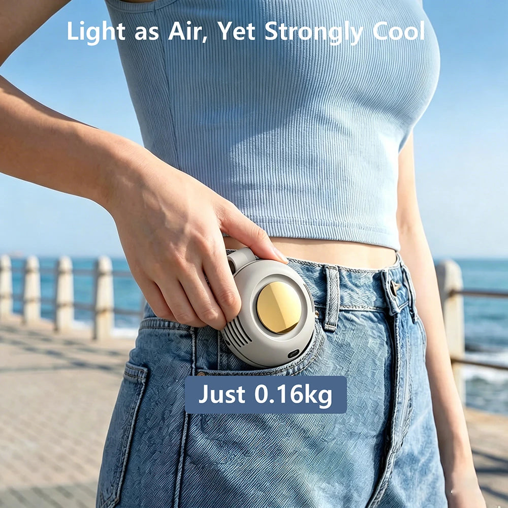 Portable Silent Mini Bladeless Fan Clip on Small Fan Clip on for Shirt Waist Adjustable 3-Speed Suspended Whirlwind Fans