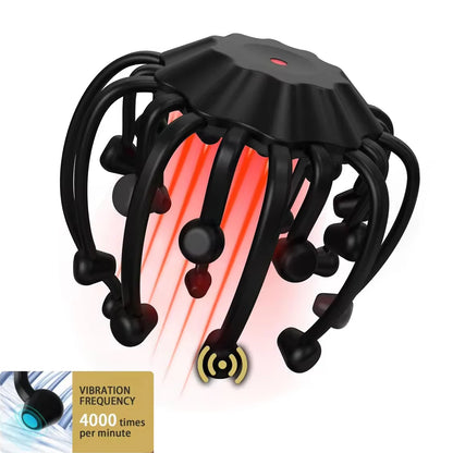 Octopus Electric Scalp Massager – Bluetooth Music & Vibration Therapy for Stress Relief & Sleep