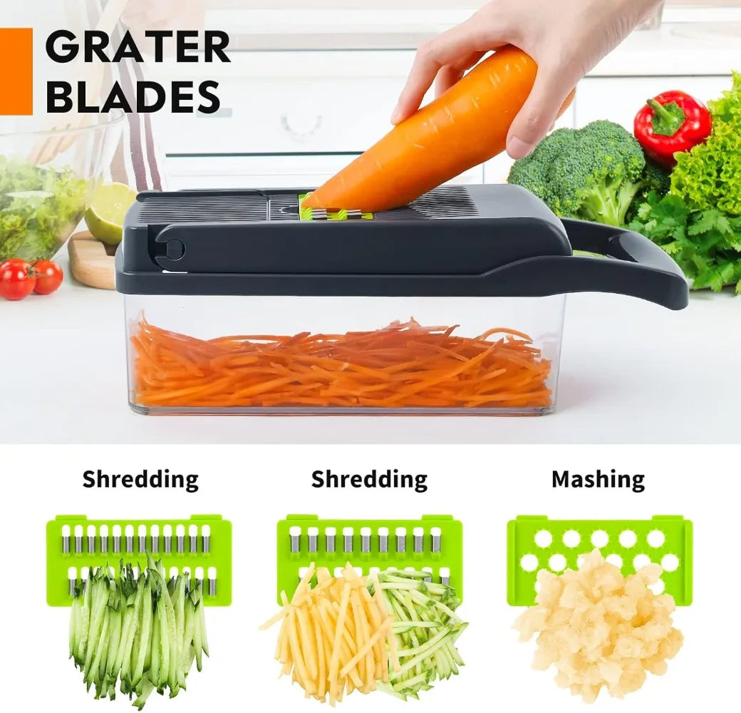Multifunctional Vegetable Chopper & Dicer Kit with Catch Container