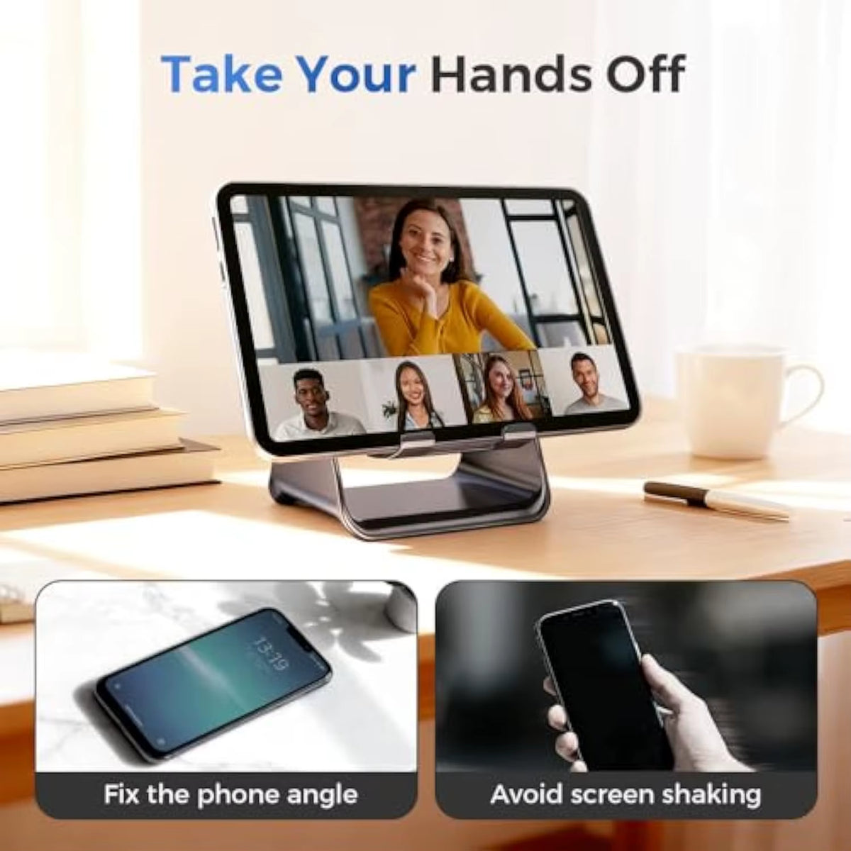 5-in-1 Wireless Induction Bluetooth Speaker | Adjustable Phone Stand with Ambient Light & Emergency Charger