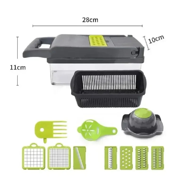 Multifunctional Vegetable Chopper & Dicer Kit with Catch Container