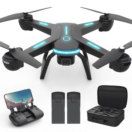 JY03 HD Camera Drone | FPV RC Quadcopter with Optical Flow Positioning & LED Lights (Black)