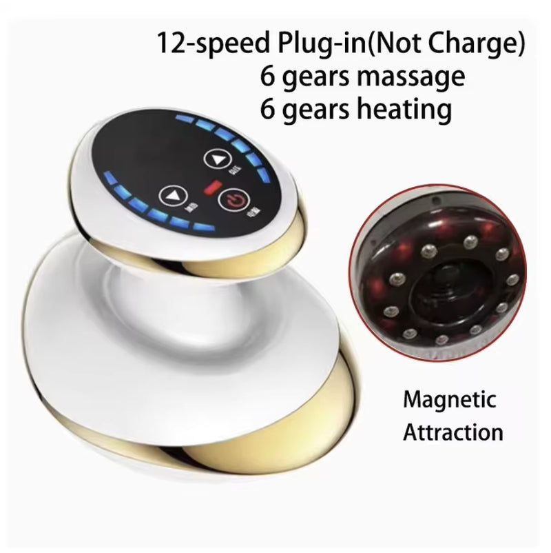 Home Electric Guasha Scraping Massage Cupping Body Massager Vacuum Cans Suction Cup Heating Fat Burner Anti-Cellulite Massager