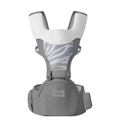 4-in-1 Ergonomic Baby Carrier with Hip Seat | Convertible Infant Carrier (Grey)