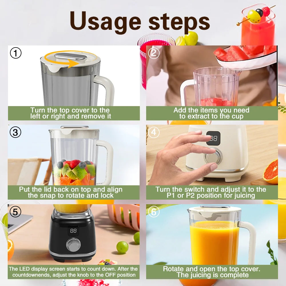 TINSOL 10-Blade Multifunctional Juicer & Home Blender | High-Yield Ice Crusher & Kitchen Processor