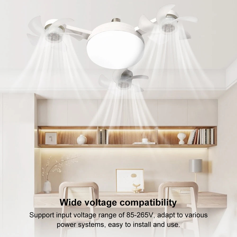 E27 Drone-Design 2-in-1 Ceiling Fan Light (60W) | Screw-in LED Fan Lamp with Remote Control