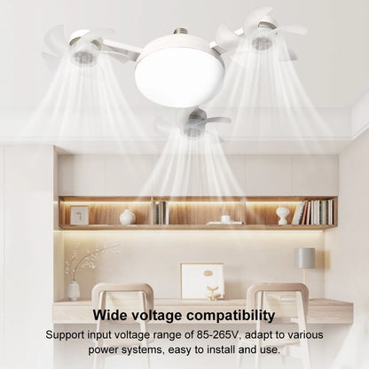 E27 Drone-Design 2-in-1 Ceiling Fan Light (60W) | Screw-in LED Fan Lamp with Remote Control