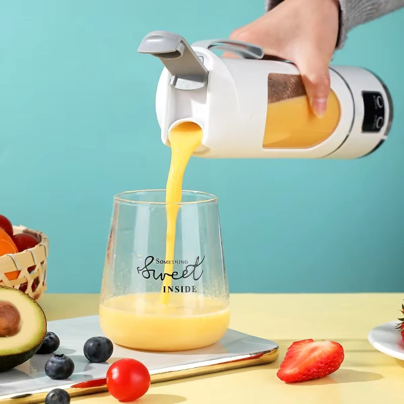 10-Blade Portable Fruit Juicer (450ml) | 3-Speed USB Rechargeable Personal Blender & Ice Crusher