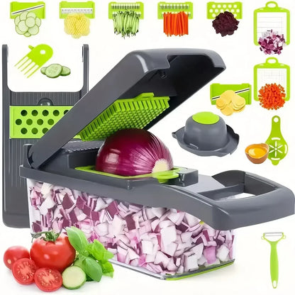 Multifunctional Vegetable Chopper & Dicer Kit with Catch Container