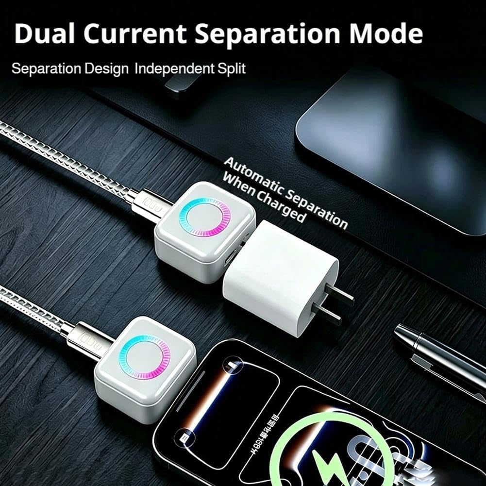 Stop Charge Smart Charger, 2026 New Auto Disconnect Charging Cable Protector, Fast 140W Charger, LED Digital Display, Overcharge Protection Adapter for Phone Laptop Tablet USB Charging Cable