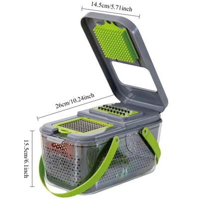 Multifunctional Vegetable Chopper & Dicer Kit with Catch Container